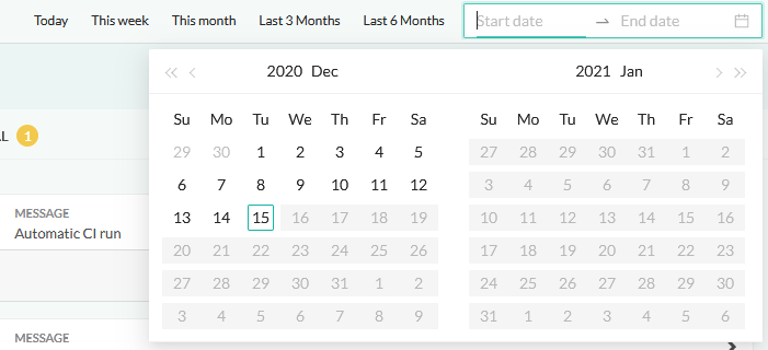 Filtering options for time