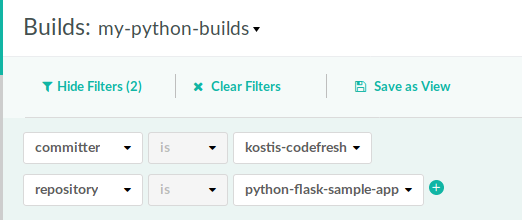 Pipeline filters in Codefresh